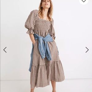 Madewell Gingham Midi Dress